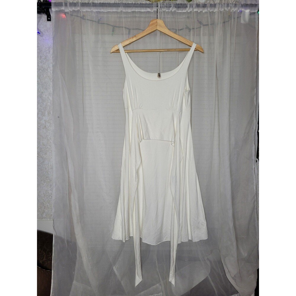 Three Dots dress womens size medium white rayon spandex A line Made In USA - Picture 1 of 6